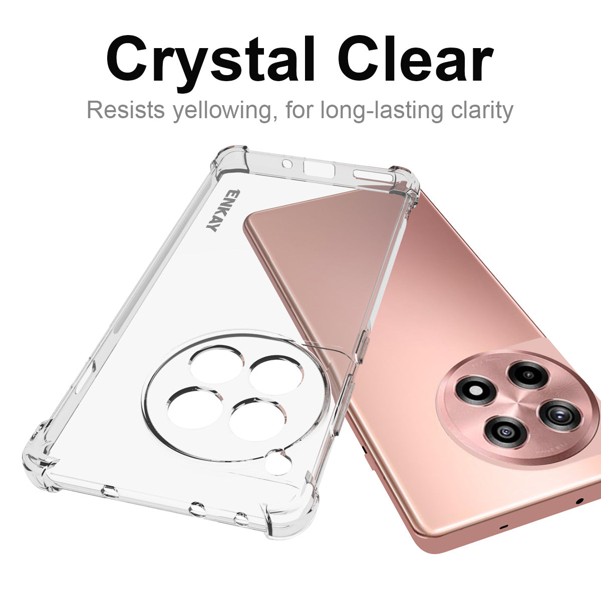 ENKAY HAT PRINCE For OnePlus Ace 3 5G / 12R 5G Clear Case Four Corners Reinforced Anti-Slip Strip Edge TPU Phone Cover ENKAY HAT PRINCE For OnePlus Ace 3 5G / 12R 5G Clear Case Four Corners Reinforced Anti-Slip Strip Edge TPU Phone Cover